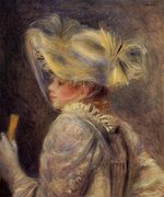 Ренуар Женщина в белой шляпе 1890г